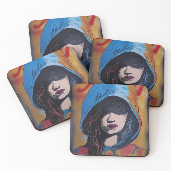 Item preview, Lyrenis - Mystical woman hidden in a hood and between color and shadow. designed and sold by ElysiumArtworks.