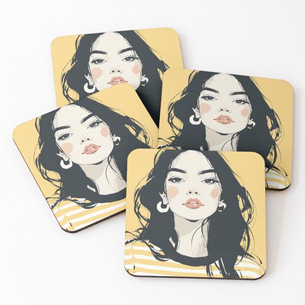 Item preview, Black Hair on Pastel designed and sold by Retro Type.