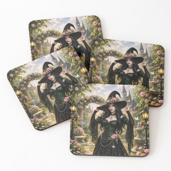 Item preview, Miranda the Witch, Enchanted Garden Witch – Romantic Gothic Floral Fantasy Witch Aesthetic designed and sold by MrsMimpi.