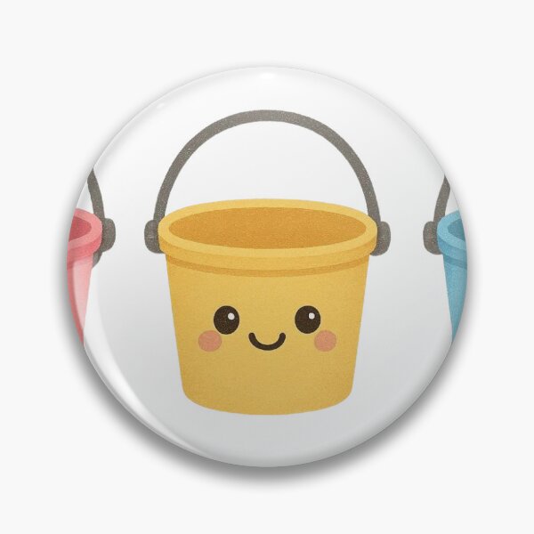 Item preview, Cute smiling buckets of pink, yellow, blue designed and sold by STICKERS FOR SALE NOW.