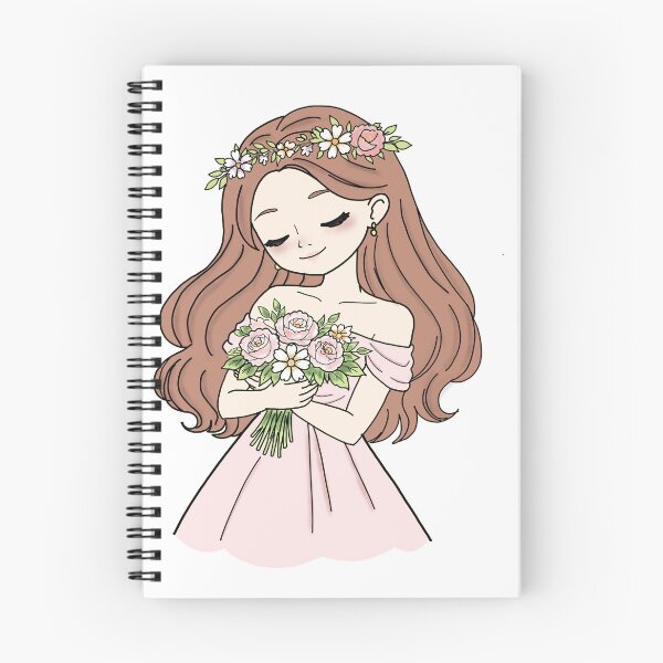 Item preview, Cute Floral Girl Illustration Sticker – Kawaii Flower Crown Girl Aesthetic Pastel Art designed and sold by pn_terest.