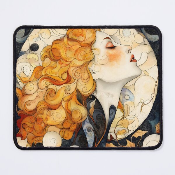 Item preview, Art Nouveau Moon Goddess Red Hair Woman designed and sold by Shoot-The-Moon.