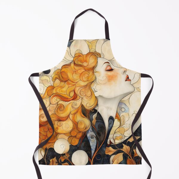 Item preview, Art Nouveau Moon Goddess Red Hair Woman designed and sold by Shoot-The-Moon.