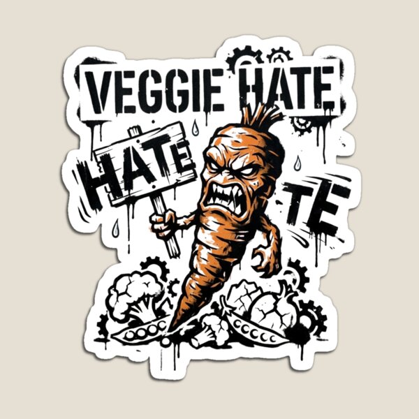 Item preview, Veggie Hate: Angry Carrot Stencil – Gritty Urban Street Art Mural designed and sold by RDproject.