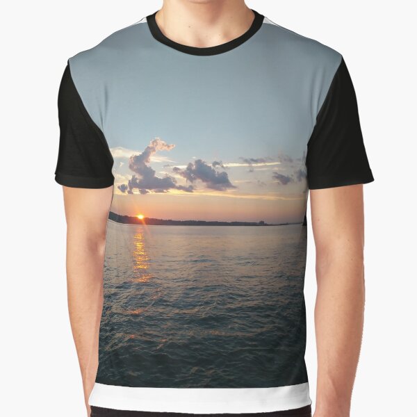 Water, Sunset, Reflection, #Water, #Sunset, #Reflection Graphic T-Shirt