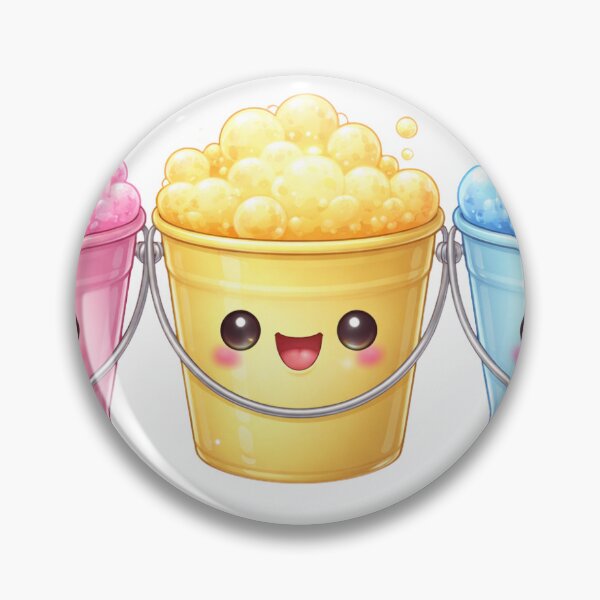 Item preview, Cute smiling buckets of pink, yellow, blue designed and sold by STICKERS FOR SALE NOW.