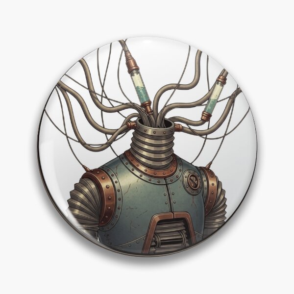 Item preview, Steampunk Cyborg Commander - Sci-Fi Mechanical Emblem" designed and sold by Dzblack.