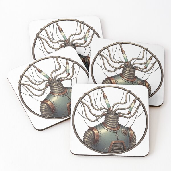 Item preview, Steampunk Cyborg Commander - Sci-Fi Mechanical Emblem" designed and sold by Dzblack.