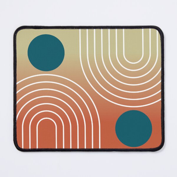 Item preview, Mid-Century Modern Geometric Rainbow and Sun Abstract - Sunset Terracotta Gradient designed and sold by nineFlorals.