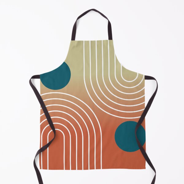 Artikelvorschau, Geometrisches Regenbogen- und Sonnenmotiv im Stil der Mid-Century-Moderne – Terrakotta-Farbverlauf bei Sonnenuntergang entworfen und verkauft von nineFlorals.
