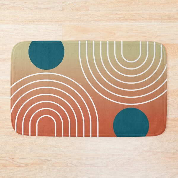 Item preview, Mid-Century Modern Geometric Rainbow and Sun Abstract - Sunset Terracotta Gradient designed and sold by nineFlorals.