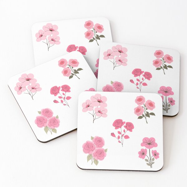 Artikelvorschau, Hübsche rosa Blumenaufkleber entworfen und verkauft von amys.stickershop.