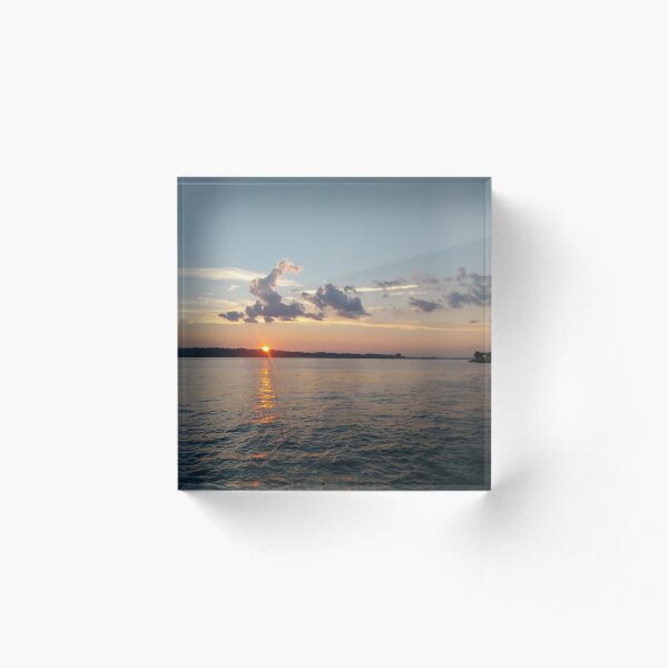 Water, Sunset, Reflection, #Water, #Sunset, #Reflection Acrylic Block