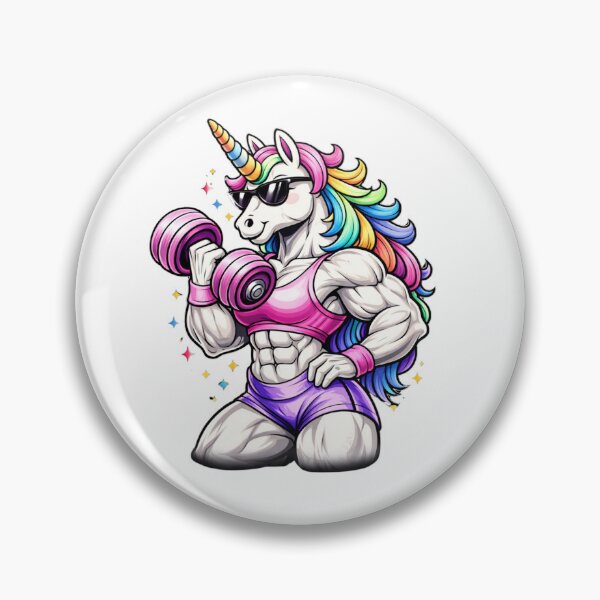 Artikelvorschau, Female Gym Unicorn – Strong Fitness Unicorn Cartoon entworfen und verkauft von UnglaublichGut.
