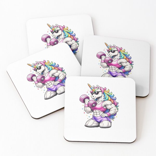 Item preview, Female Gym Unicorn – Strong Fitness Unicorn Cartoon designed and sold by UnglaublichGut.