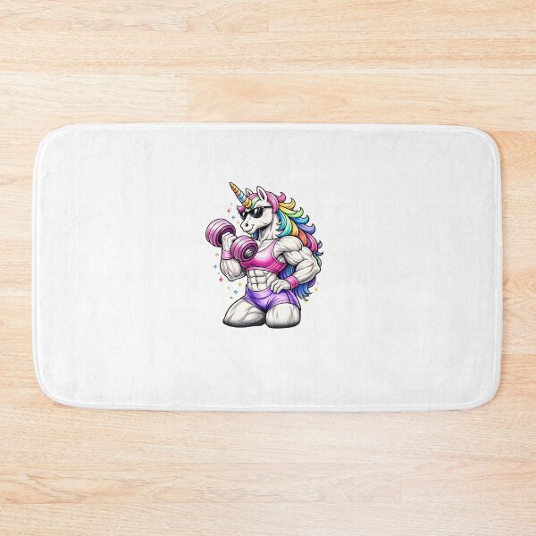 Item preview, Female Gym Unicorn – Strong Fitness Unicorn Cartoon designed and sold by UnglaublichGut.