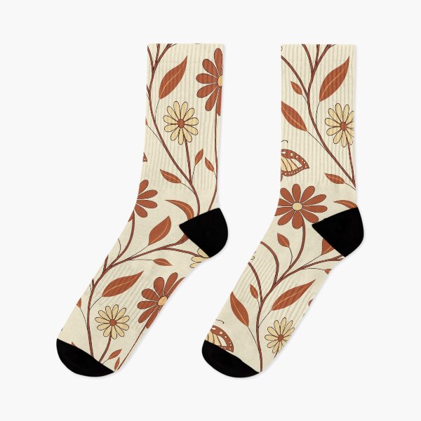 Item preview, Retro 70s Floral Butterfly Daisy Seamless Pattern Design designed and sold by trustful-design.