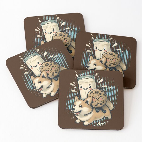 Item preview, Cute animal action corgi puppy milk and cookie sweets designed and sold by BigMRanch.