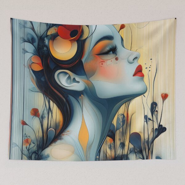 Item preview, Surreal Botanical Woman Dreamlike Portrait designed and sold by Shoot-The-Moon.