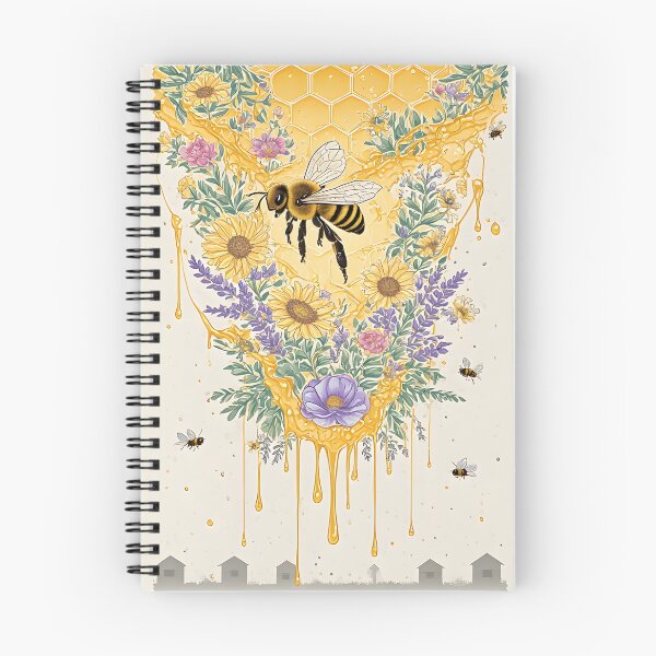 Item preview, Floral Honeycomb Bee Art for Honey Bee Keepers designed and sold by owi-art.