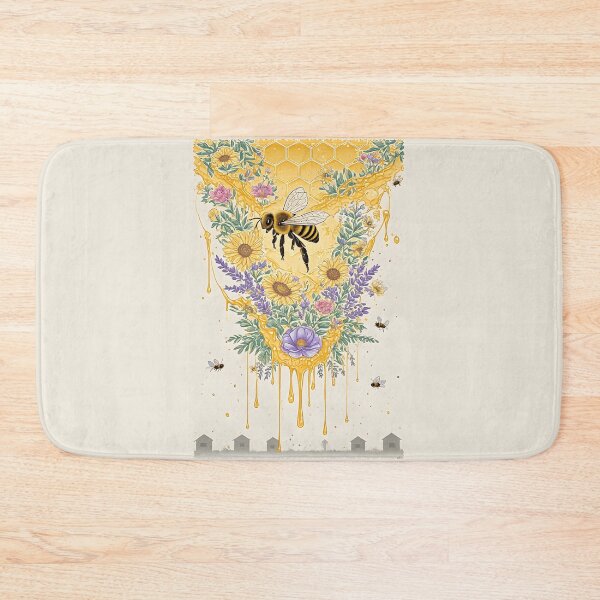 Item preview, Floral Honeycomb Bee Art for Honey Bee Keepers designed and sold by owi-art.