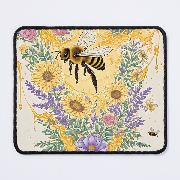 Item preview, Floral Honeycomb Bee Art for Honey Bee Keepers designed and sold by owi-art.