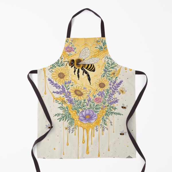 Item preview, Floral Honeycomb Bee Art for Honey Bee Keepers designed and sold by owi-art.