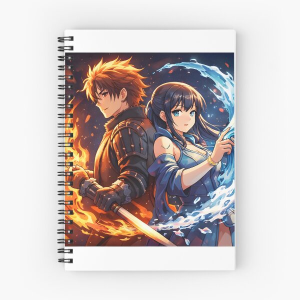 Item preview, Fire and Water Anime Warriors – Elemental Power Duo designed and sold by Anshugoyal.