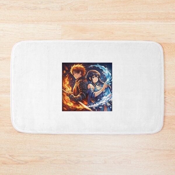 Item preview, Fire and Water Anime Warriors – Elemental Power Duo designed and sold by Anshugoyal.