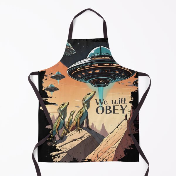Item preview, Lizards welcome aliens funny world invasion spaceships sci-fi science fiction designed and sold by BigMRanch.