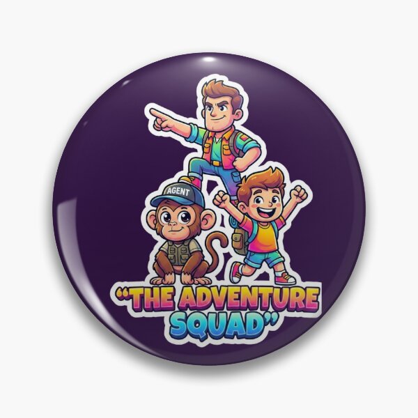 Item preview, Adventure Squad Cartoon Explorers – Cute Monkey Agent & Kids Adventure Team Sticker Design designed and sold by tareankush.