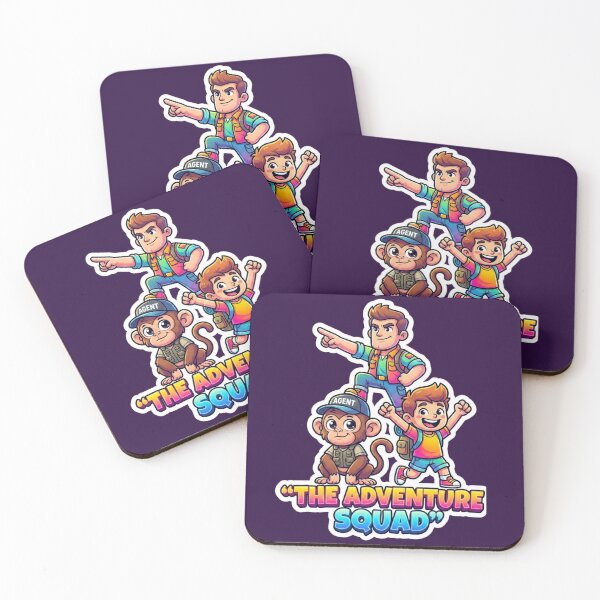 Item preview, Adventure Squad Cartoon Explorers – Cute Monkey Agent & Kids Adventure Team Sticker Design designed and sold by tareankush.