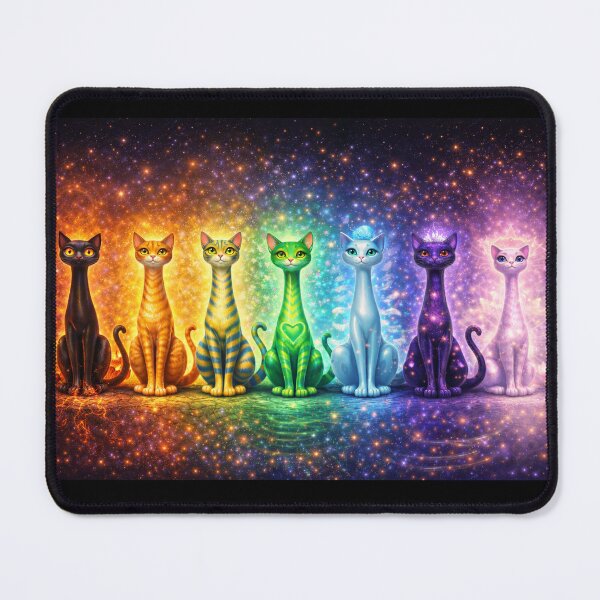 Item preview, Chakra Long Necked Cat Collection – Mid Century Modern Long Neck Cat Spiritual Art designed and sold by chihuahuashower.