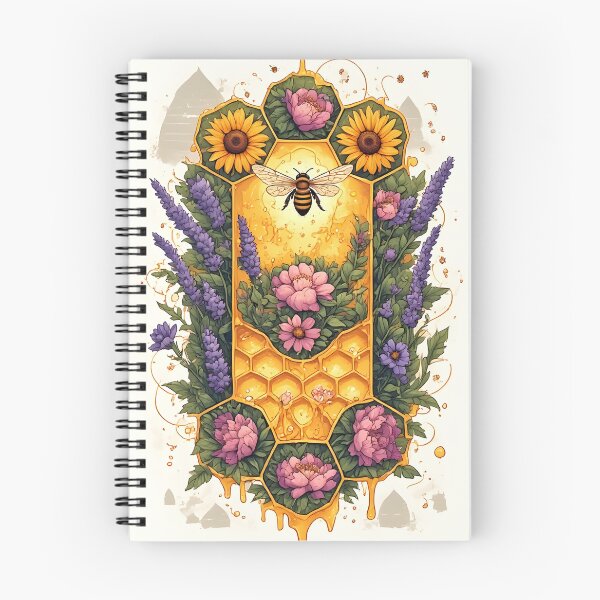 Item preview, Floral Honeycomb Bee Art for Honey Bee Keepers designed and sold by owi-art.