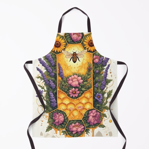 Item preview, Floral Honeycomb Bee Art for Honey Bee Keepers designed and sold by owi-art.