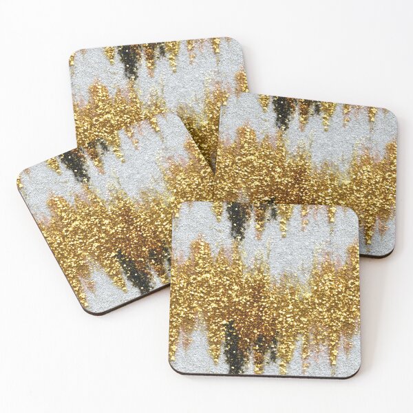 Item preview, Silver Gold Glitter Drip Texture designed and sold by bubblegoth.