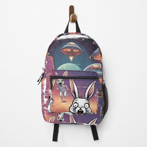 Item preview, Run away panic sci-fi bunny rabbits alien spaceship invasion designed and sold by BigMRanch.