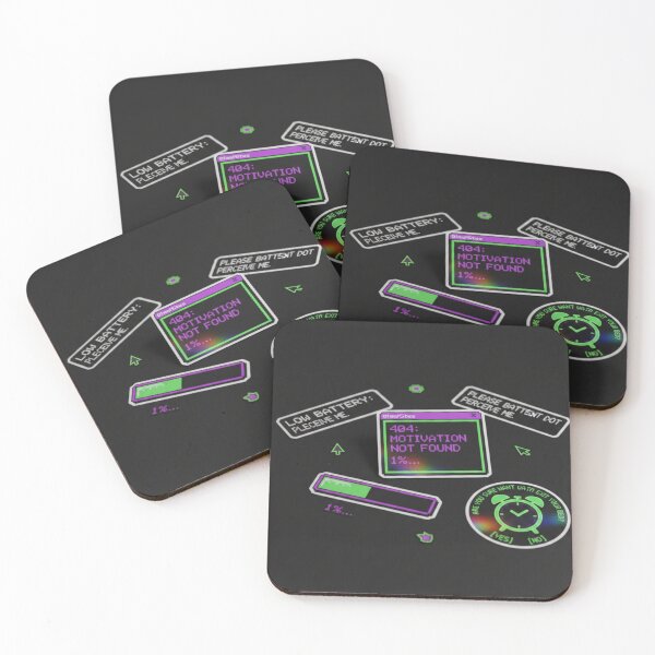 Item preview, 404 Motivation Not Found Sticker Pack - Retro Computer Glitch & Gamer Humor designed and sold by Ishqkidua.