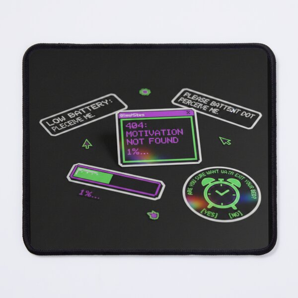 Item preview, 404 Motivation Not Found Sticker Pack - Retro Computer Glitch & Gamer Humor designed and sold by Ishqkidua.