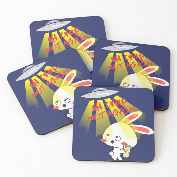 Item preview, Cute coffee bunny alien abduction spaceship designed and sold by BigMRanch.
