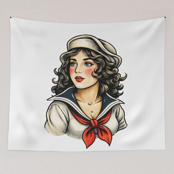 Item preview, vintage sailor girl designed and sold by hiperdinotees.