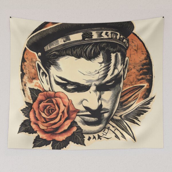 Item preview, Vintage Sailor Rose Traditional Tattoo designed and sold by Shoot-The-Moon.