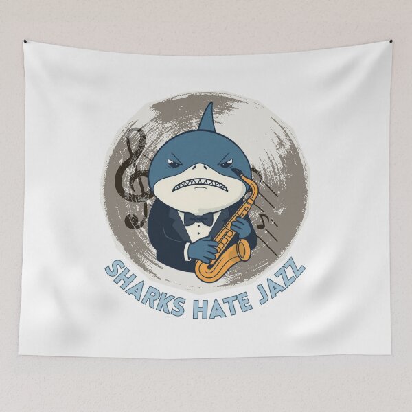 Item preview, Sharks hate jazz funny absurd humor quote designed and sold by CleanDecor.
