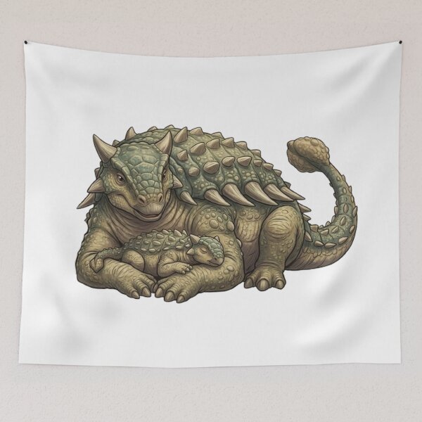 Item preview, Prehistoric tenderness: Ankylosaurus mother and baby designed and sold by CHRIST5000.