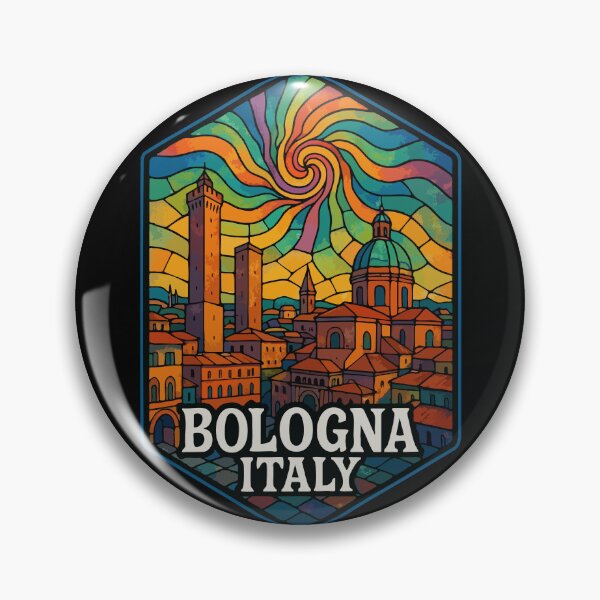 Item preview, Bologna Italy Stained Glass Art Travel designed and sold by TomFrontierArt.