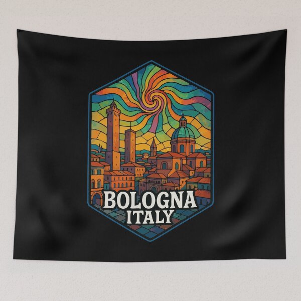 Item preview, Bologna Italy Stained Glass Art Travel designed and sold by TomFrontierArt.