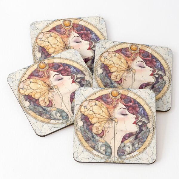 Item preview, Art Nouveau Butterfly Woman designed and sold by Shoot-The-Moon.