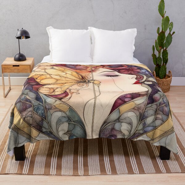 Item preview, Art Nouveau Butterfly Woman designed and sold by Shoot-The-Moon.