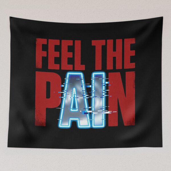 Item preview, Feel The Pain AI Glitch | Ironic AI Streetwear Art designed and sold by REAL IRISH GIFTS.