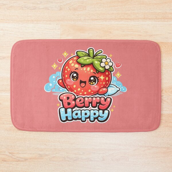 Item preview, Berry Happy – Cute and Happy Kawaii Strawberry designed and sold by apanoracar.